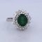 Bague 56 Bague en or blanc 18 carats avec émeraude 2,40 ct et diamants 58 Facettes AN541