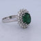 Bague 56 Bague en or blanc 18 carats avec émeraude 2,40 ct et diamants 58 Facettes AN541