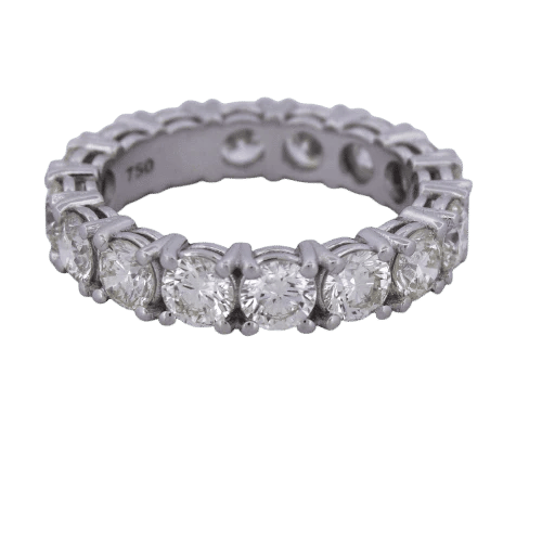 Bague 54 Bague rivière - Bague en or blanc 18 carats et diamants 58 Facettes AN540