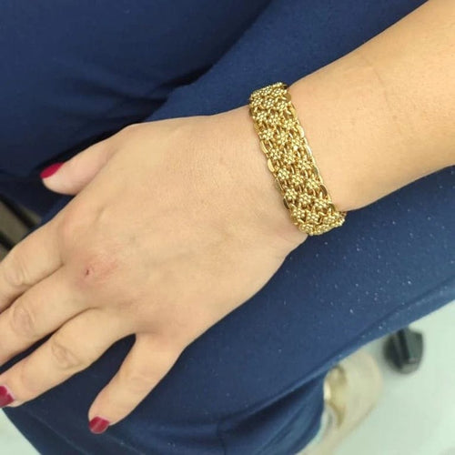 Bracelet Bracelet maille tressée en or jaune 18 carats 58 Facettes BR111