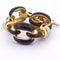 Bracelet David Webb - Bracelet à mailles en or jaune 18 carats, émail noir et diamants 58 Facettes BR112