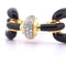 Bracelet David Webb - Bracelet à mailles en or jaune 18 carats, émail noir et diamants 58 Facettes BR112