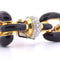 Bracelet David Webb - Bracelet à mailles en or jaune 18 carats, émail noir et diamants 58 Facettes BR112