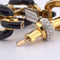 Bracelet David Webb - Bracelet à mailles en or jaune 18 carats, émail noir et diamants 58 Facettes BR112