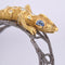 Bracelet Bracelet rigide motif gecko en or 18 carats, diamants et saphirs 58 Facettes BR113