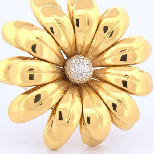 Broche Broche fleur - en or jaune 18 carats et diamants 58 Facettes SP39