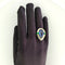 Bague 53 Bague vintage en or jaune 18 carats avec saphir, émeraudes et diamants 58 Facettes AN511