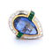 Bague 53 Bague vintage en or jaune 18 carats avec saphir, émeraudes et diamants 58 Facettes AN511