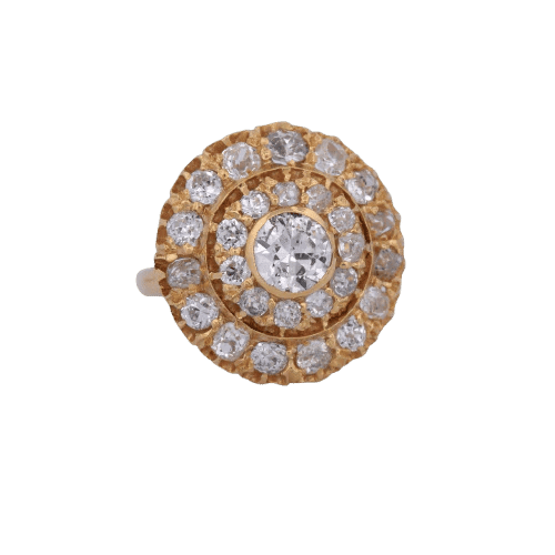 Bague 54 Bague victorienne en or jaune 18 carats et diamants 58 Facettes AN556