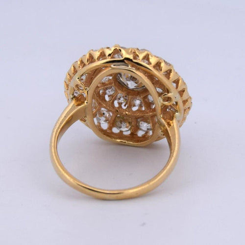 Bague 54 Bague victorienne en or jaune 18 carats et diamants 58 Facettes AN556