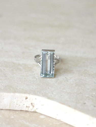 Bague 58 Bague Cocktail aigue-marine 8,00 ct en or blanc 58 Facettes