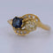 Bague 55 Bague victorienne en or jaune 18 carats, saphir et diamants 58 Facettes AN559