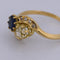 Bague 55 Bague victorienne en or jaune 18 carats, saphir et diamants 58 Facettes AN559
