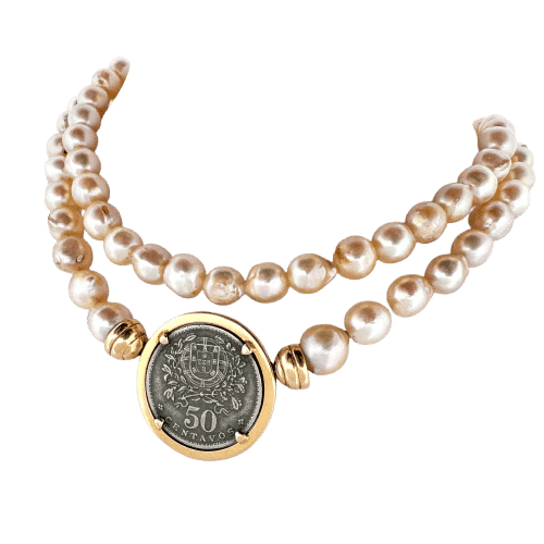 Collier Collier de perles de culture avec pendentif en or jaune 18 carats 58 Facettes CL92
