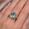 Bague 55 Bague vintage en or jaune 18 carats avec aigue-marine et diamants 58 Facettes AN501