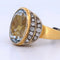 Bague 55 Bague vintage en or jaune 18 carats avec aigue-marine et diamants 58 Facettes AN501