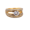 Bague 56 Bague vintage en or jaune 18 carats et diamant taille brillant 58 Facettes AN562