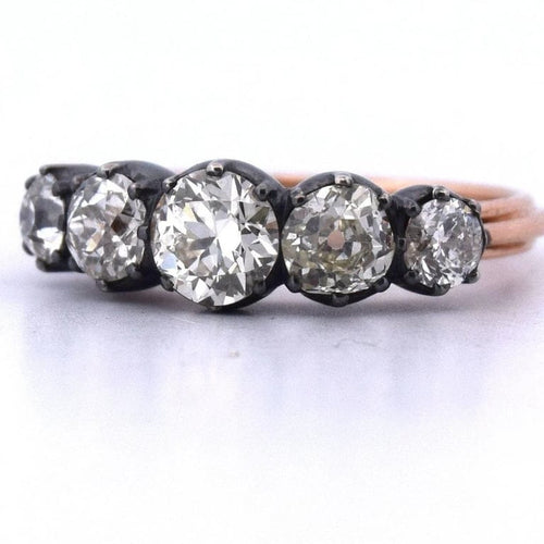 Bague 55 Bague victorienne en or 14k, argent 925 et diamants 1,45 ct 58 Facettes AN427