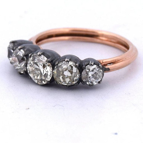 Bague 55 Bague victorienne en or 14k, argent 925 et diamants 1,45 ct 58 Facettes AN427