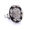 Bague 53 Bague vintage en platine avec cristal de roche, onyx et diamants 58 Facettes AN531