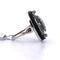 Bague 53 Bague vintage en platine avec cristal de roche, onyx et diamants 58 Facettes AN531