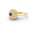 Bague 55 Bague vintage - Halo en or jaune 18 carats, saphir et diamants 58 Facettes AN486