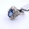 Bague 55 Bague en platine avec saphir et diamants 58 Facettes