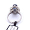 Bague 55 Bague en platine avec saphir et diamants 58 Facettes