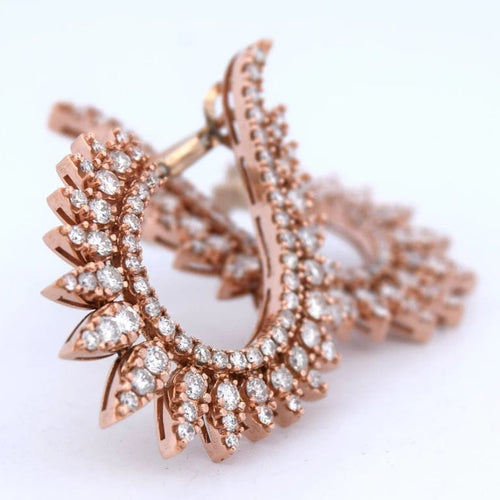 Boucles d'oreilles Boucles d’oreilles créoles pavées en or rose 18k et diamants 58 Facettes OR204