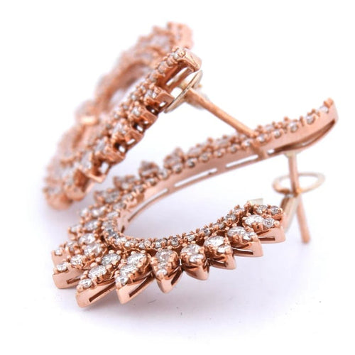 Boucles d'oreilles Boucles d’oreilles créoles pavées en or rose 18k et diamants 58 Facettes OR204