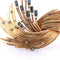 Broche Broche vintage en or jaune 18 carats avec diamants et saphirs 58 Facettes SP16