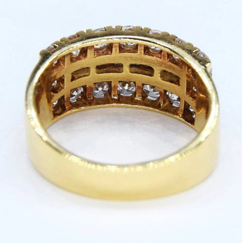 Bague 55 Bague bande en or jaune 18 kt et diamants 58 Facettes