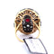 Bague 54 Bague Art déco en or jaune 18 carats, rubis et diamants 58 Facettes AN152