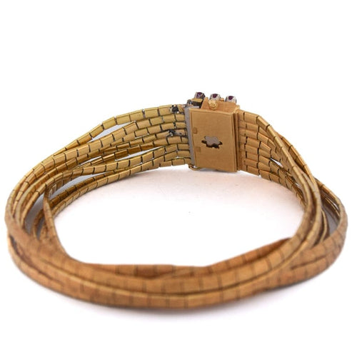 Bracelet Bracelet vintage en or jaune 18 ct et rubis 58 Facettes BR15 '(04949)