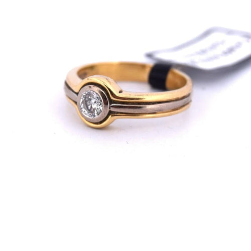 Bague 49 Bague ancienne en or jaune et blanc 18 carats et diamant 58 Facettes
