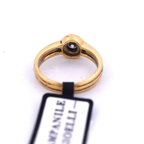 Bague 49 Bague ancienne en or jaune et blanc 18 carats et diamant 58 Facettes