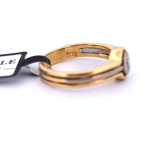 Bague 49 Bague ancienne en or jaune et blanc 18 carats et diamant 58 Facettes