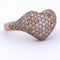 Bague 53 Bague cœur en or rose 18 ct pavée de diamants 58 Facettes AN52 (0099)