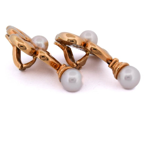 Boucles d'oreilles Boucles d’oreilles vintage en or 18 ct avec perles 58 Facettes OR57 '(07639)