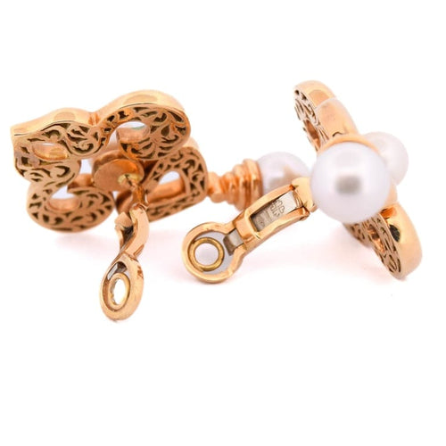 Boucles d'oreilles Boucles d’oreilles vintage en or 18 ct avec perles 58 Facettes OR57 '(07639)
