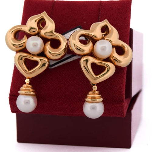 Boucles d'oreilles Boucles d’oreilles vintage en or 18 ct avec perles 58 Facettes OR57 '(07639)