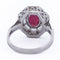 Bague 54 Bague Art déco en or blanc 18 Kt avec rubis et diamants 58 Facettes AN107 (0589)