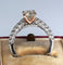 Bague 55 Bague en or blanc 18 ct avec diamants taille brillant 58 Facettes