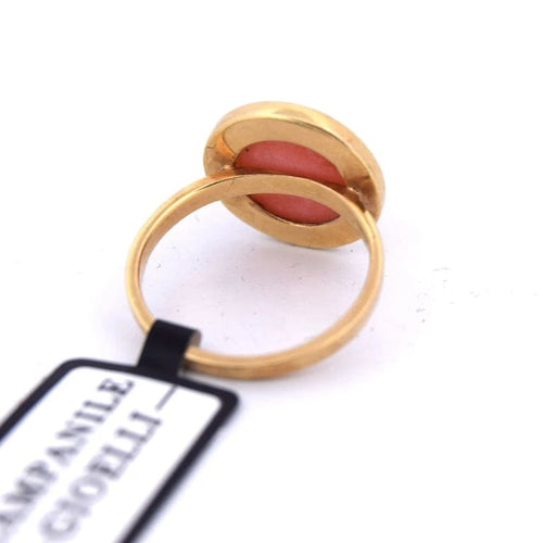 Bague 48 Bague corail en or jaune 18 carats - années 1980 58 Facettes