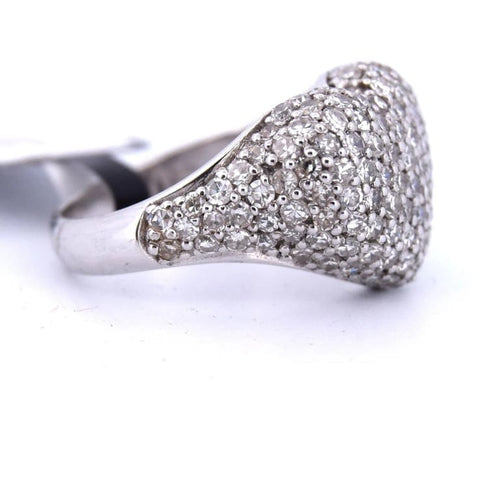 Bague 54 Bague cœur en or blanc 18 carats et diamants 58 Facettes