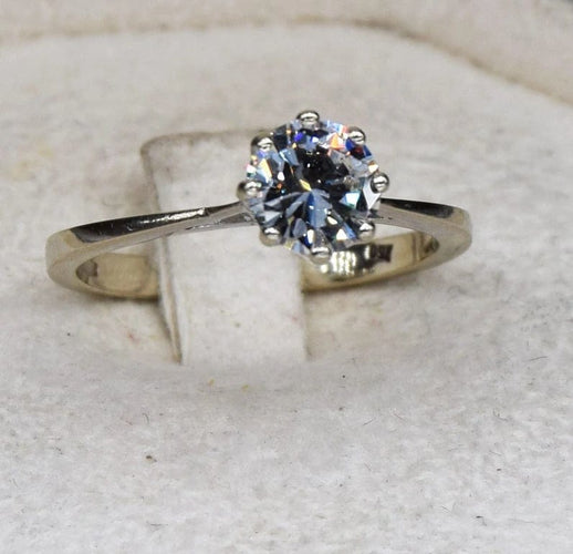 Bague 52 Solitaire - Bague en or blanc 18 carats et diamant 0,70 ct 58 Facettes