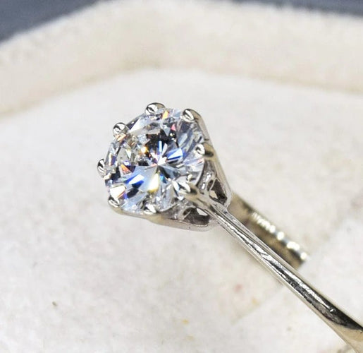 Bague 52 Solitaire - Bague en or blanc 18 carats et diamant 0,70 ct 58 Facettes