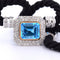 Pendentif Pendentif années 80 en or jaune 18 carats, topaze bleue et diamants 58 Facettes