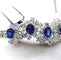 Bracelet Bracelet en or blanc 18 carats avec saphirs et diamants 58 Facettes