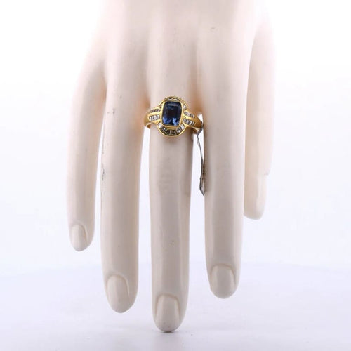 Bague 59 Bague vintage en or 18 carats avec saphir et diamants 58 Facettes AN25